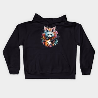 Fennec Fox Playing Guitar Kids Hoodie